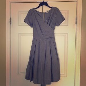 eShakti faux wrap gingham dress